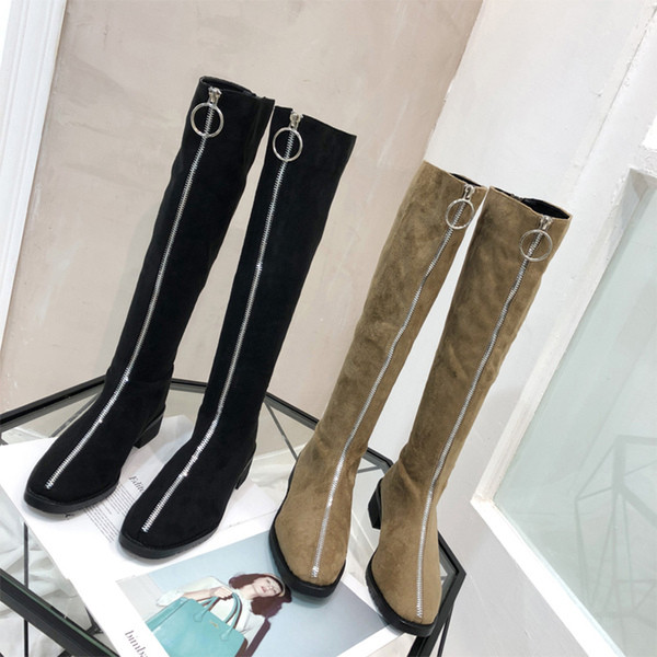 Modern női velúr csizma cipzárral, két színben