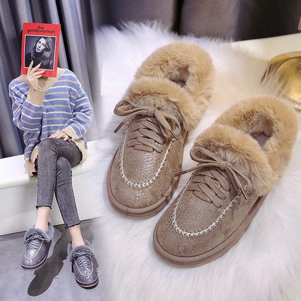 Γυναικείες χειμωνιάτικες μπότες με απαλή επένδυση και κορδόνια σε τρία χρώματα