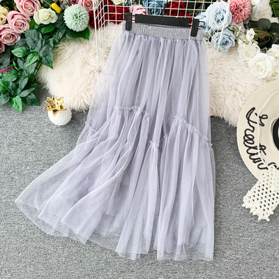 Γυναικεία φούστα  με τούλι με ψηλή μέση σε διάφορα χρώματα