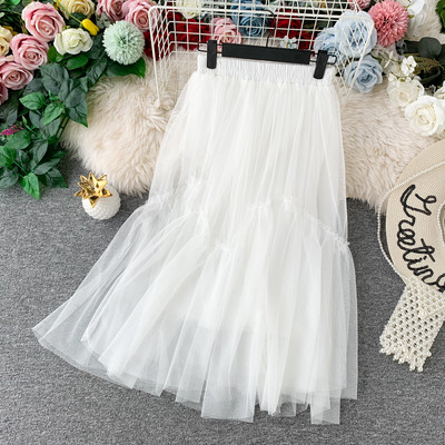 Γυναικεία φούστα  με τούλι με ψηλή μέση σε διάφορα χρώματα