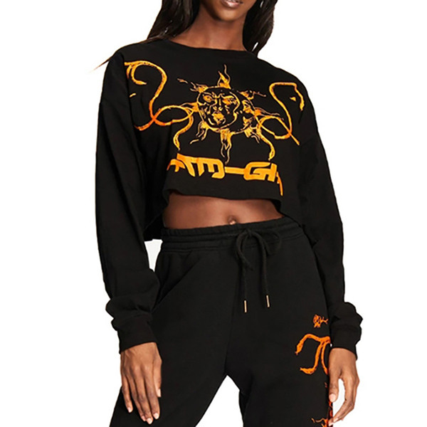 Bluza de dama casual model nou cu imprimeu in negru