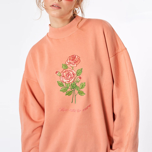 Pulover de dama model nou cu guler polo si broderie portocalie