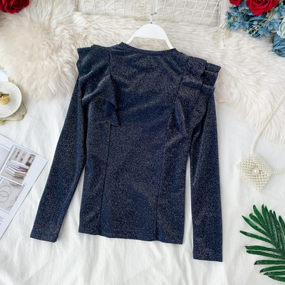 Bluza de dama eleganta cu efect stralucitor in doua culori