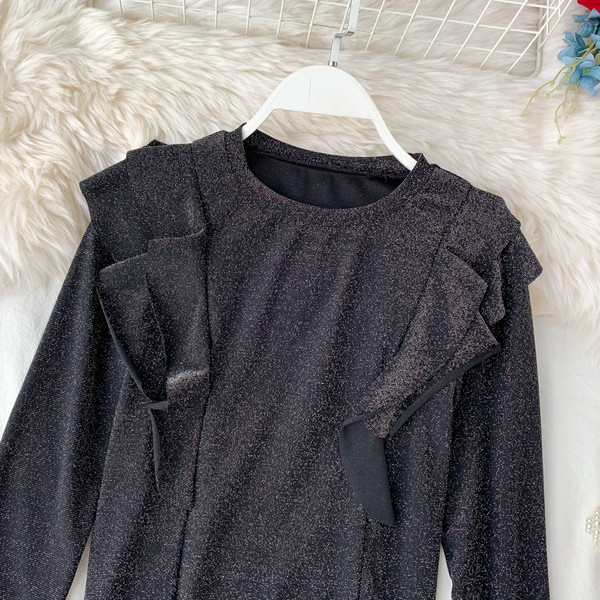 Bluza de dama eleganta cu efect stralucitor in doua culori