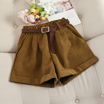 Női téli rövidnadrág övvel, három színben