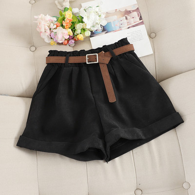 Női téli rövidnadrág övvel, három színben