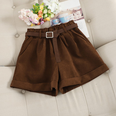 Női téli rövidnadrág övvel, három színben