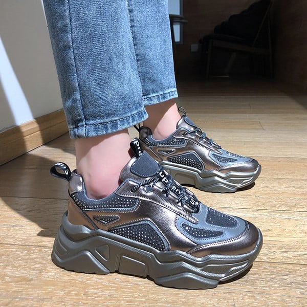 Adidasi sport si casual dama cu talpa inalta in trei culori