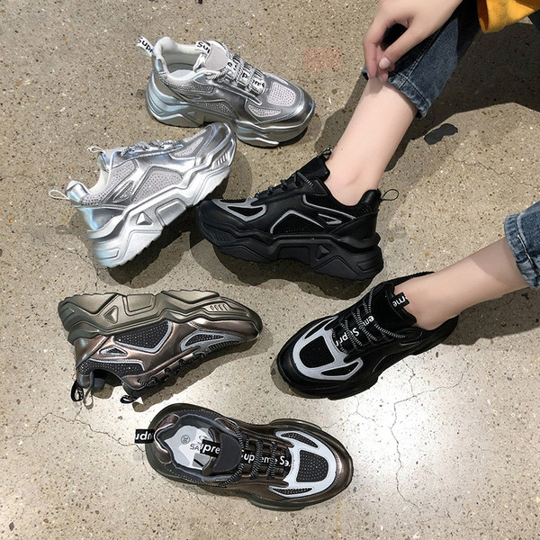 Adidasi sport si casual dama cu talpa inalta in trei culori