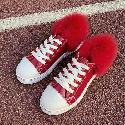 Γυναικέια casual αθλητικά παπούτσια  με μαύρο και κόκκινο χρώμα