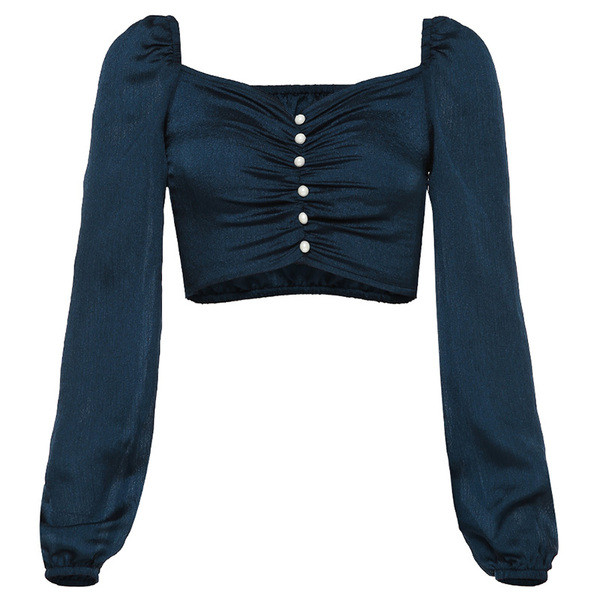 Bluza de dama eleganta model nou cu nasturi in roz si albastru