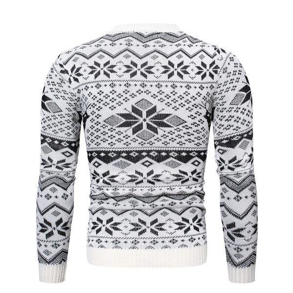 Ανδρικό πουλόβερ μακρύ μανίκι σε μαύρο και άσπρο χρώμα