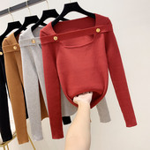 Modern női pulóver gombokkal több színben