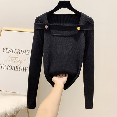 Modern női pulóver gombokkal több színben