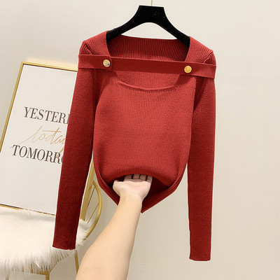 Modern női pulóver gombokkal több színben