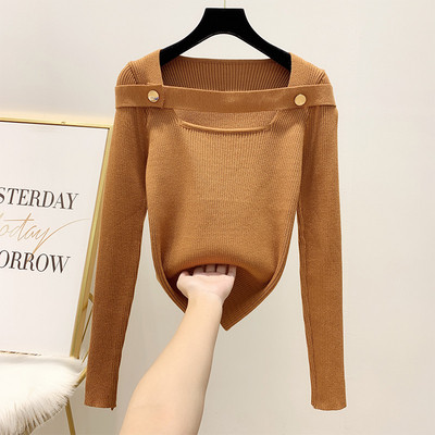 Modern női pulóver gombokkal több színben