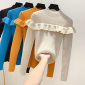 Pulover de dama modern cu guler polo in patru culori