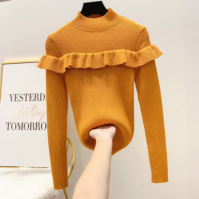 Pulover de dama modern cu guler polo in patru culori