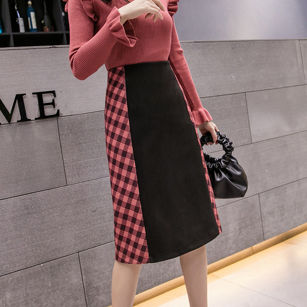 Fusta de dama moderna cu talie inalta - culoare neagra