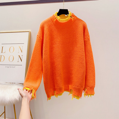 Pulover de dama model larg cu guler polo in patru culori