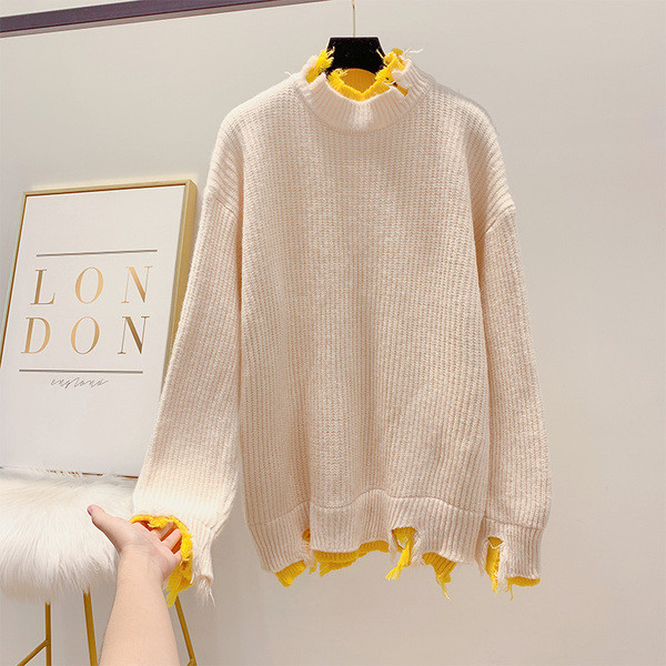 Pulover de dama model larg cu guler polo in patru culori