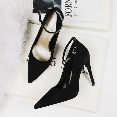 Κομψά γυναικεία παπούτσια με ψηλό τακούνι με πέτρες σε τέσσερα χρώματα