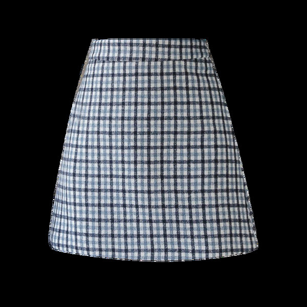 Fusta de dama scurta in carouri actuala cu talie inalta