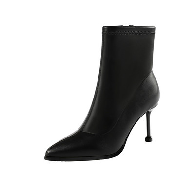 Κομψές  γυναικείες έκο δερμάτινες μπότες  με φερμουάρ σε διάφορα χρώματα