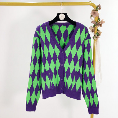 Vesta casual dama cu model colorat in patru culori