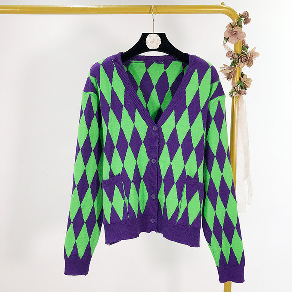 Vesta casual dama cu model colorat in patru culori