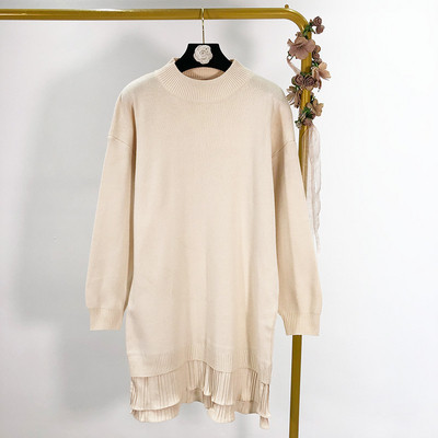 Rochie lunga tricotata cu bucle in trei culori