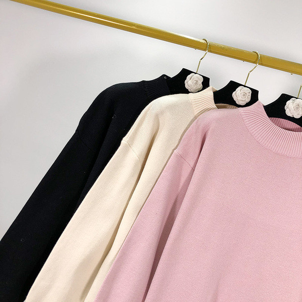 Rochie lunga tricotata cu bucle in trei culori