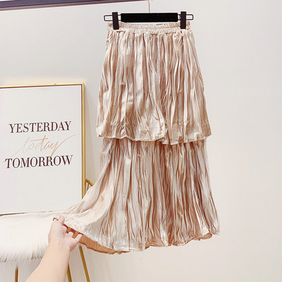 Μοντέρνα γυναικεία πλισέ φούστα με ψηλή μέση σε τέσσερα χρώματα