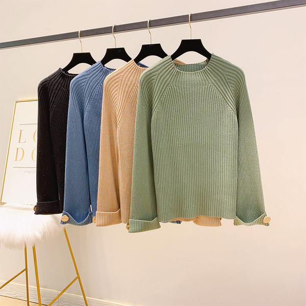 Pulover de dama cu decolteu rotund in patru culori