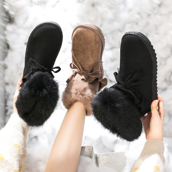 Cizme casual de damă cu căptușeală moale în bej și negru