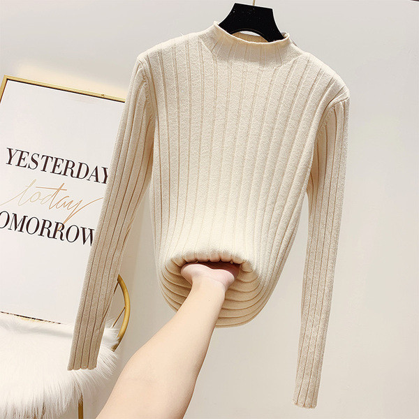 Pulover de dama modern cu efect stralucitor si guler polo in patru culori