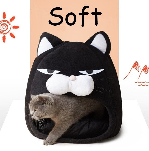 Összecsukható ház háziállatok számára típusú párna két méretben, fekete színben