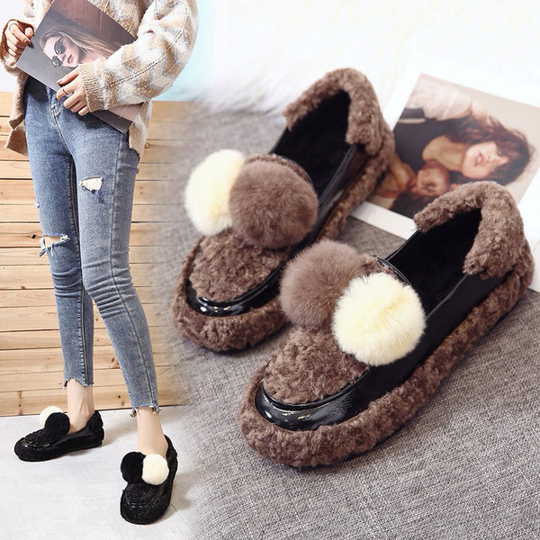 Γυναικεία χειμωνιάτικα παπούτσια με γούνα σε διάφορα χρώματα