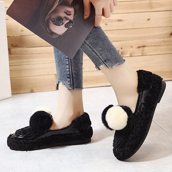 Γυναικεία χειμωνιάτικα παπούτσια με γούνα σε διάφορα χρώματα