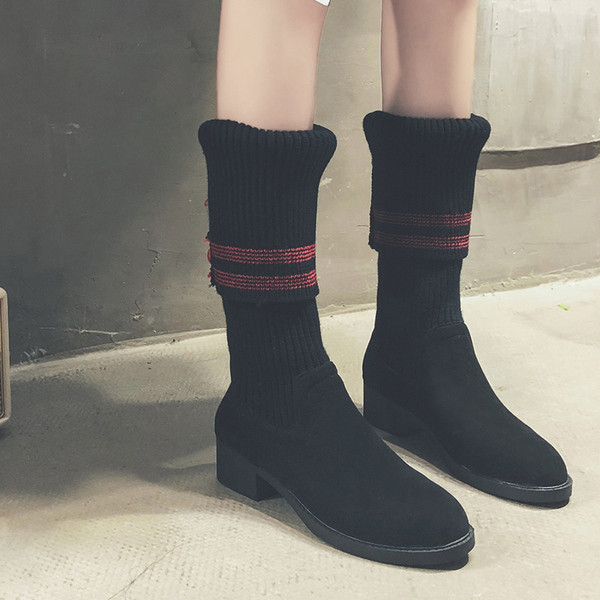 Cizme de dama moderne model ascutit in negru