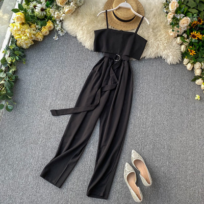 Γυναικεία μακρύ  ολόσωμη φόρμα με ζώνη σε τρία χρώματα