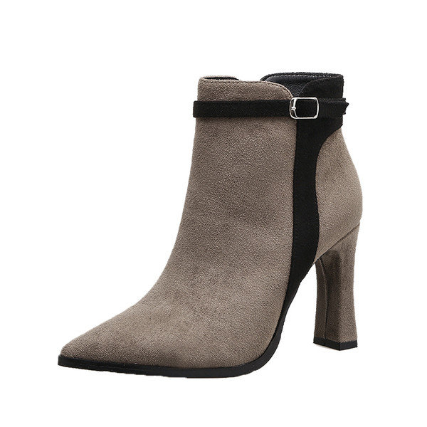 Cizme de dama stilate cu toc subtire si fermoar in mai multe culori