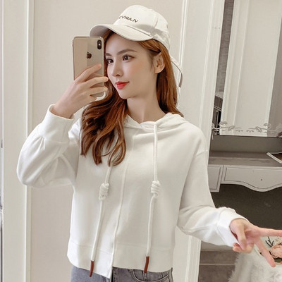 Νέο μοντέλογυναικείο φούτερ με κουκούλα σε ροζ, λευκό και κίτρινο χρώμα