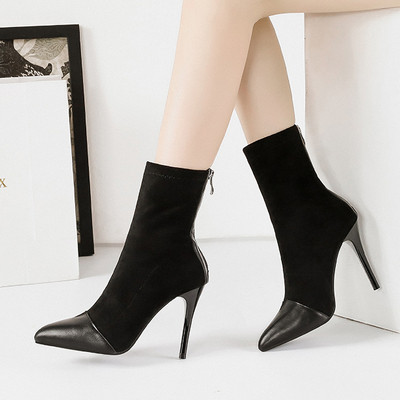 Cizme casual dama din piele intoarsa ecologica cu fermoar in mai multe culori