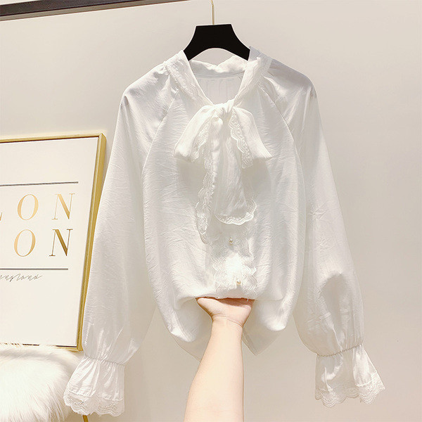 Cămașă modernă de damă cu panglică în trei culori