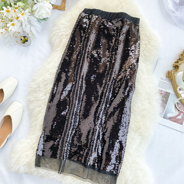 Női szoknya flitterekkel és tüllel, három színben