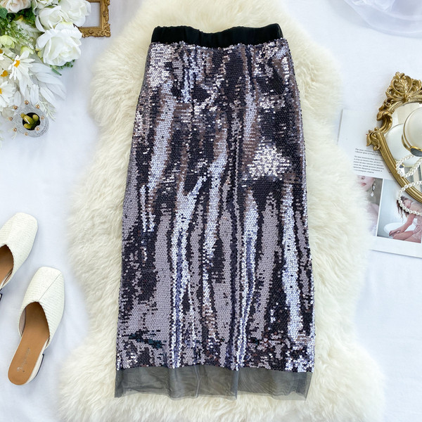 Női szoknya flitterekkel és tüllel, három színben