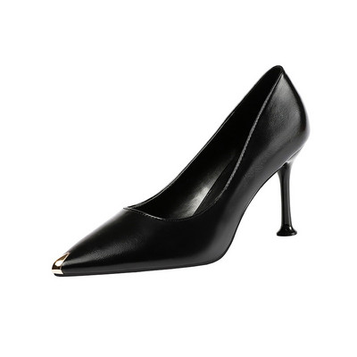 Μοντέρνα γυναικεία  παπούτσια από δέρμα οικολογικό με λεπτό τακούνι σε διάφορα χρώματα