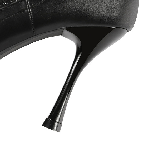 Cizme casual dama cu toc subtire si fermoar in mai multe culori