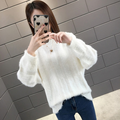 Γυναικείο μοντέρνο πουλόβερ με στρογγυλο περιλαίμιο σε διάφορα χρώματα